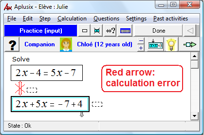 Chloé makes an error which is detected