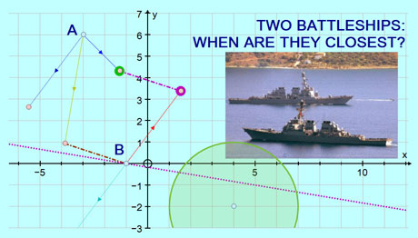 Two Battleships: When are they Closest?