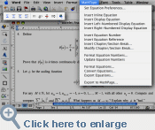 MathType toolbar and menu in Microsoft Word