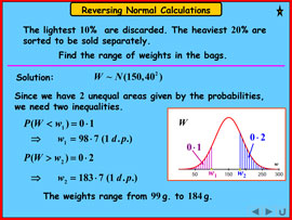 Reversing Normal Calculations