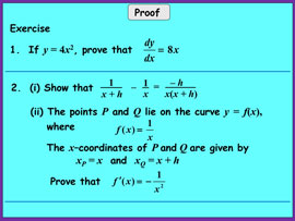 An example of greater emphasis on proof